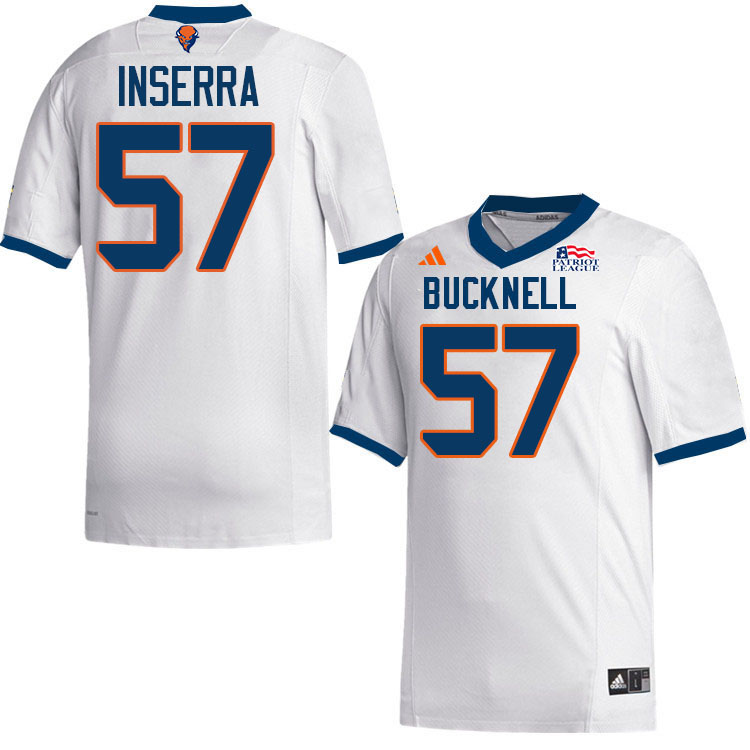 Bucknell Bison #57 Jack Inserra College Football Jerseys,Uniforms-White